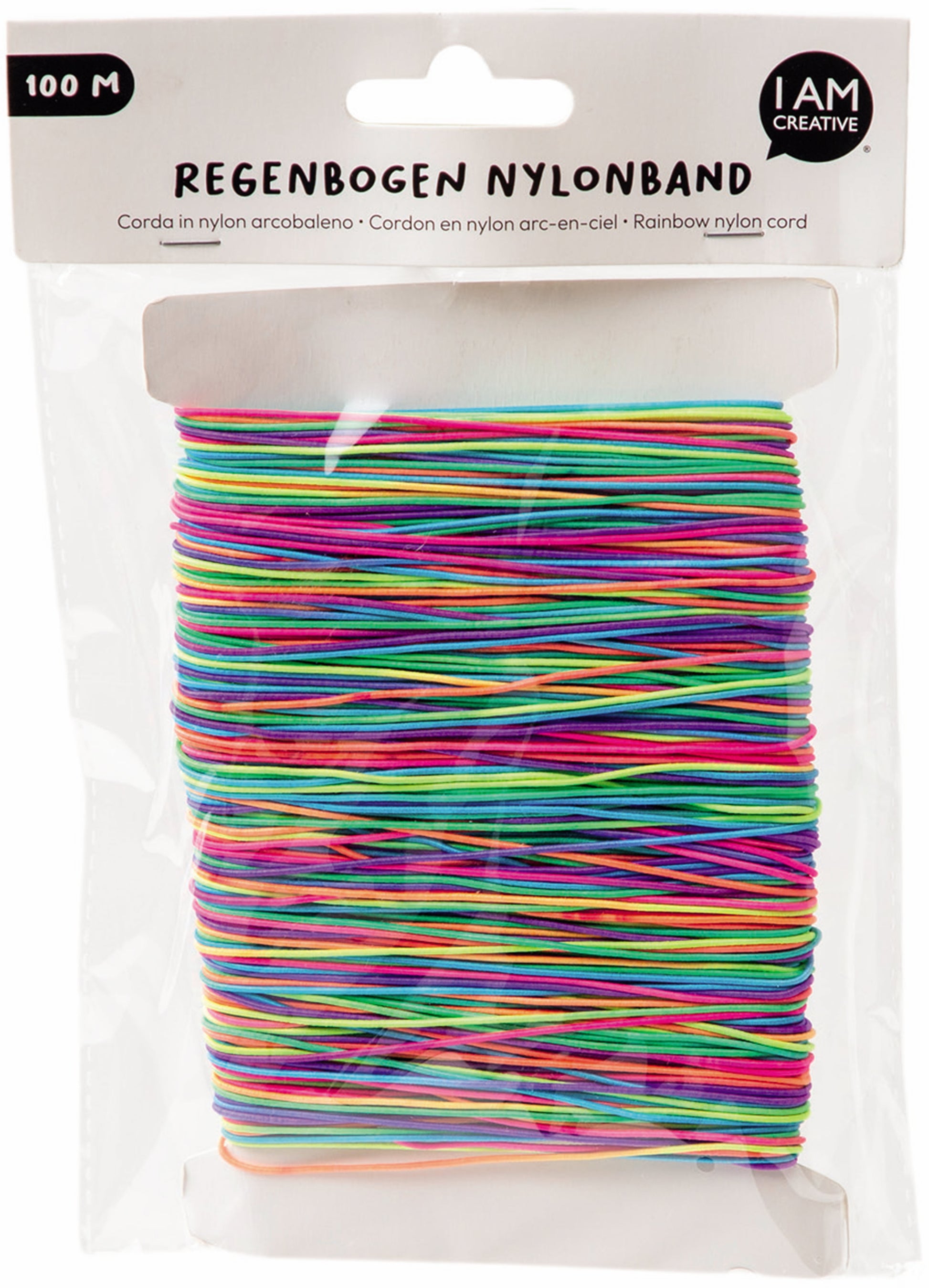 I am creative Elastikfaden – 1 mm, 100 m, Nylon, Mehrfarbig