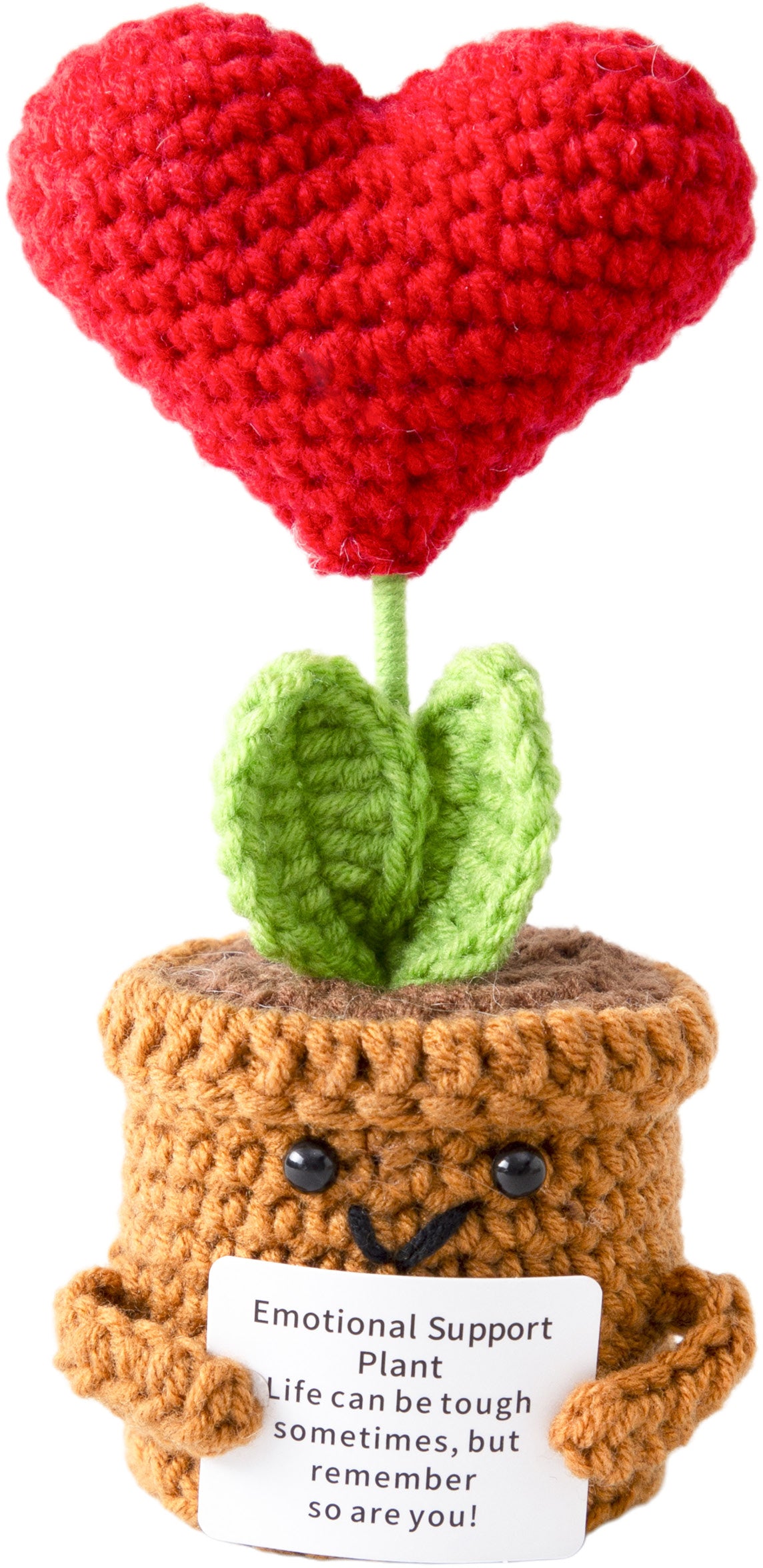 I am creative Positive Plant Plüschtier – 5,5 × 5,5 × 15,5 cm – Stoff, braun