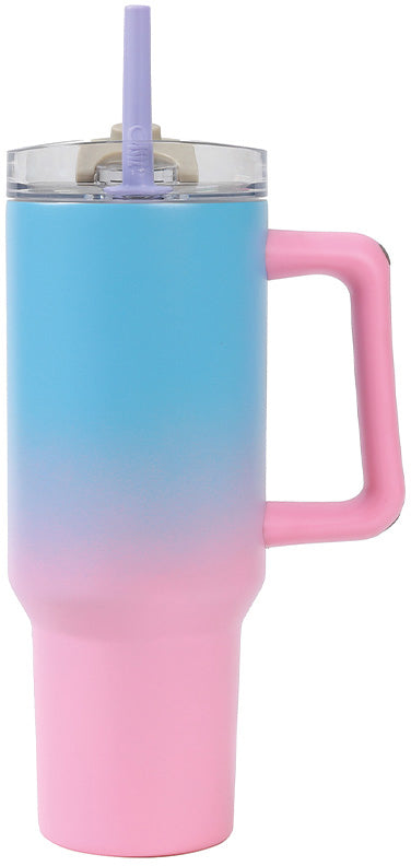 I-drink Thermobecher 1,2 l – doppelwandig 10 h heiss/24 h kalt, Edelstahl, Pink/Blau