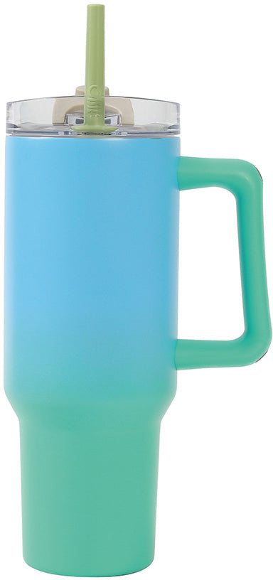 I-DRINK Thermobecher 1,2 l – doppelwandig 10 h heiss/24 h kalt, Edelstahl, Blau/Grün
