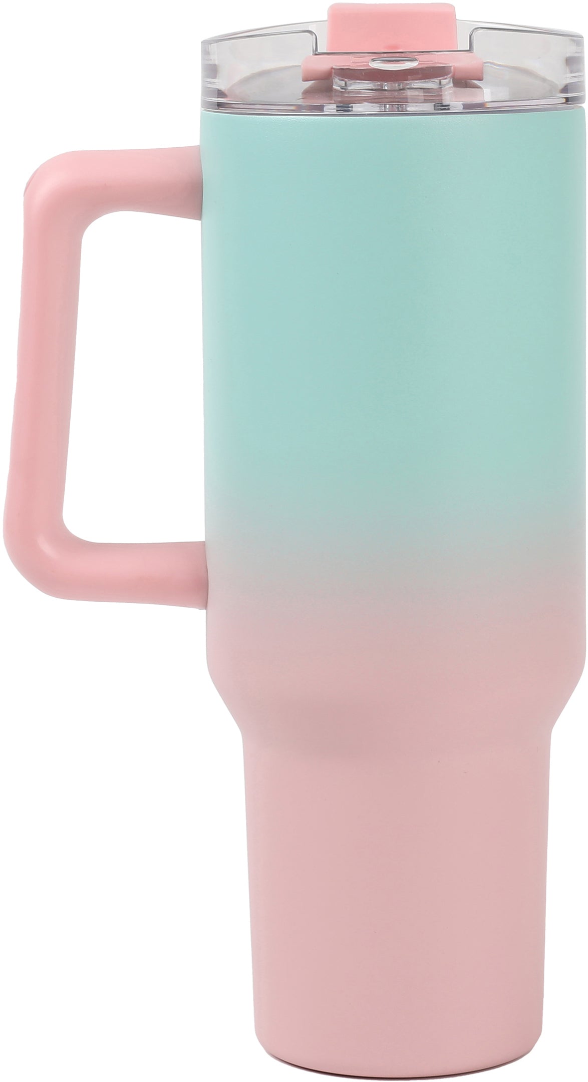 I-drink ID0255 Thermobecher 1,2 l – doppelwandig 10 h heiss/24 h kalt, Edelstahl, Aquablau/Rosa