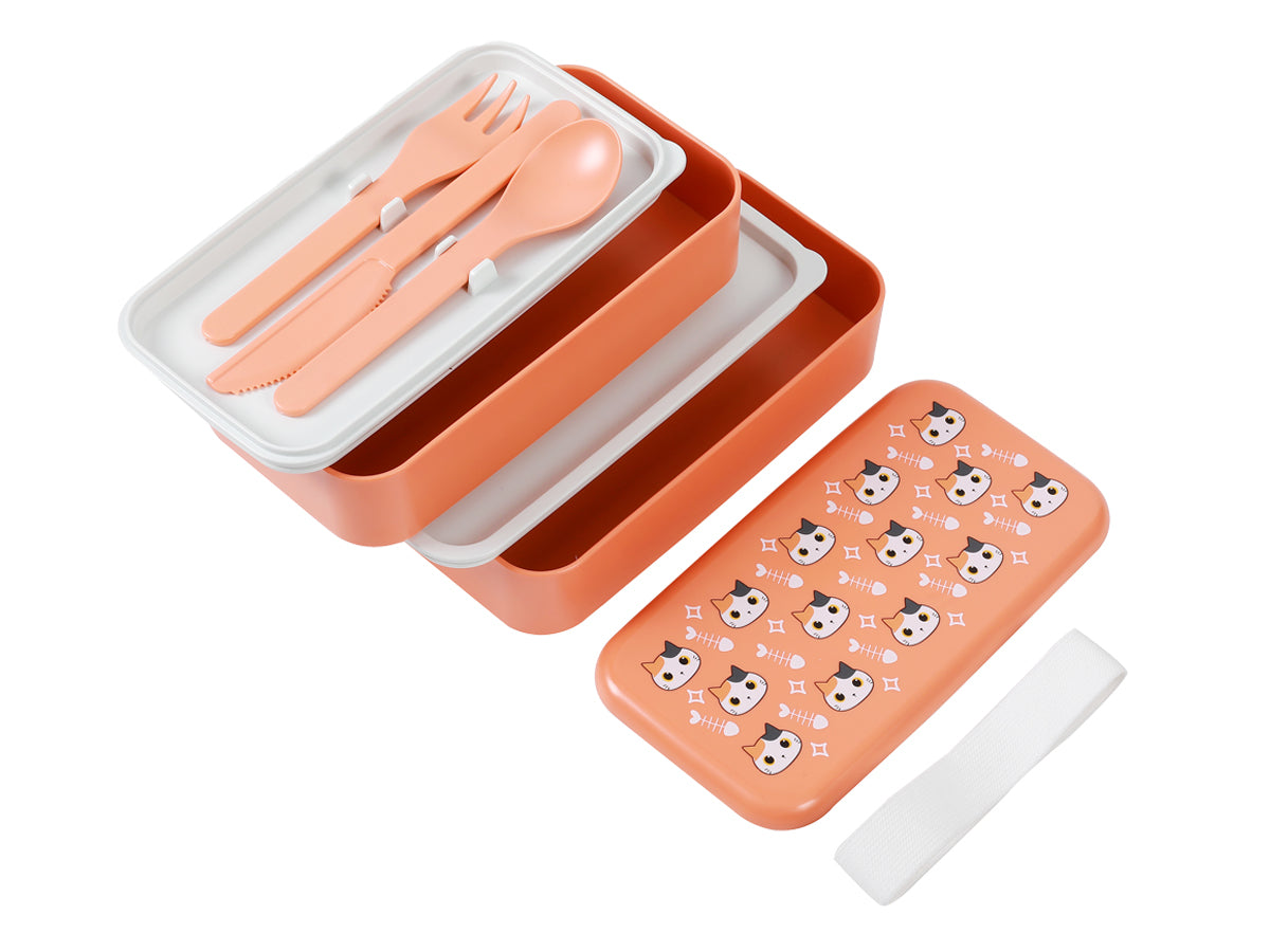 I-drink Lunchbox, 11 × 20 × 10 cm, orange, mit Trennwand und Besteck