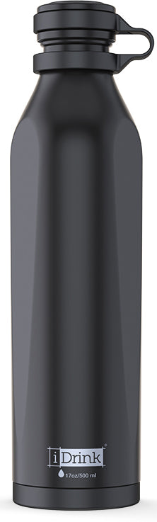 I-drink B-EVO Isolierflasche 500 ml – Doppelwandig 12 h Heiss / 24 h Kalt, Schwarz