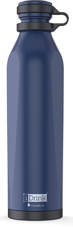 I-drink B-EVO Isolierflasche 500 ml – Doppelwandig 12 h Heiss / 24 h Kalt, Blau