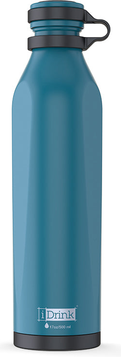 I-drink B-EVO Isolierflasche 500 ml – Doppelwandig 12 h Heiss / 24 h Kalt, Azurblau