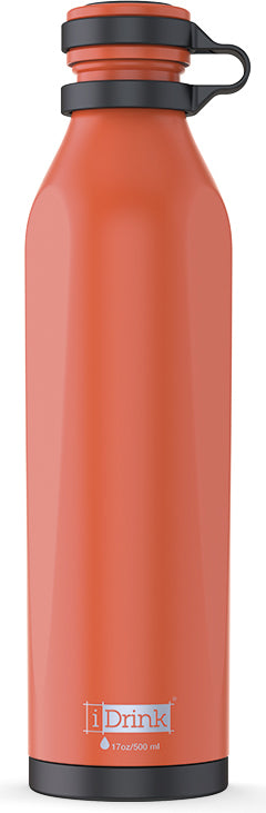 I-drink B-EVO Isolierflasche 500 ml – Doppelwandig 12 h Heiss / 24 h Kalt, Orange
