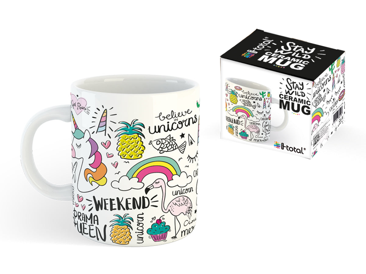 I-total Tasse Unicorn XL1834 – 295 ml, 9,0 × 12,0 × 10,0 cm, Keramik