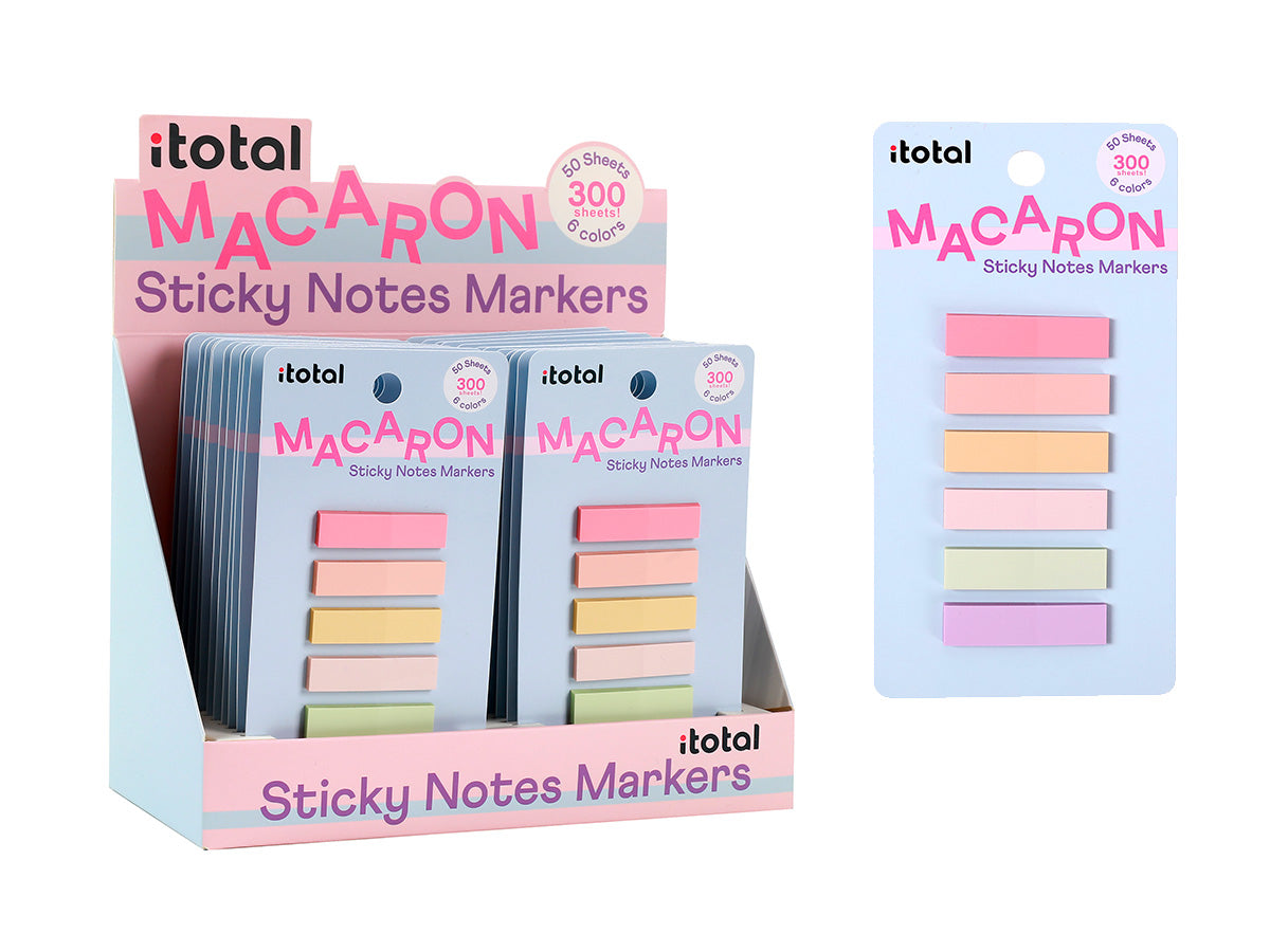 I-total Haftnotizen – 10 × 76 mm – sortiert, 50 Blatt/Block, 6er-Pack