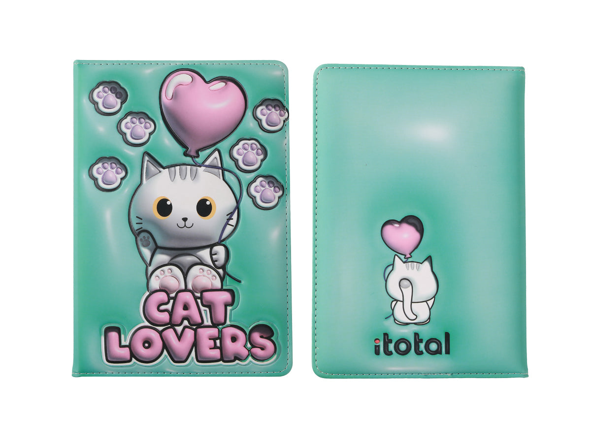 I-total Notizbuch – A5 – 3D-Cover, Katzenmotiv