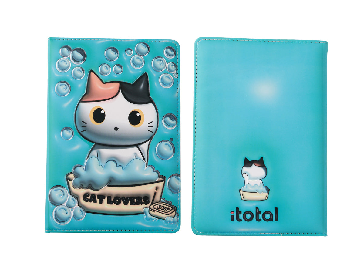 I-total Notizbuch – A5 – 3D-Cover, Katzenmotiv – Orange
