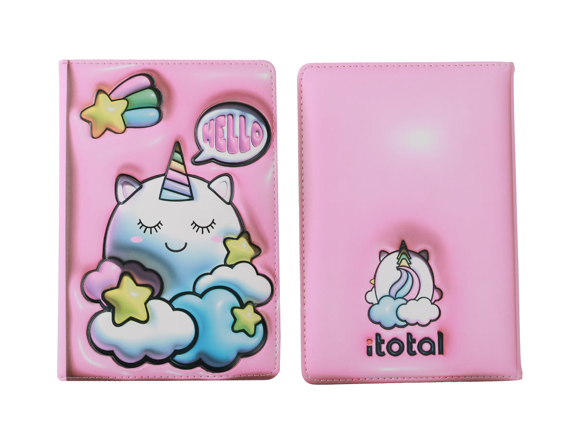 I-total Unicorn Notizbuch – A5 – 3D-Cover, Einhornmotiv
