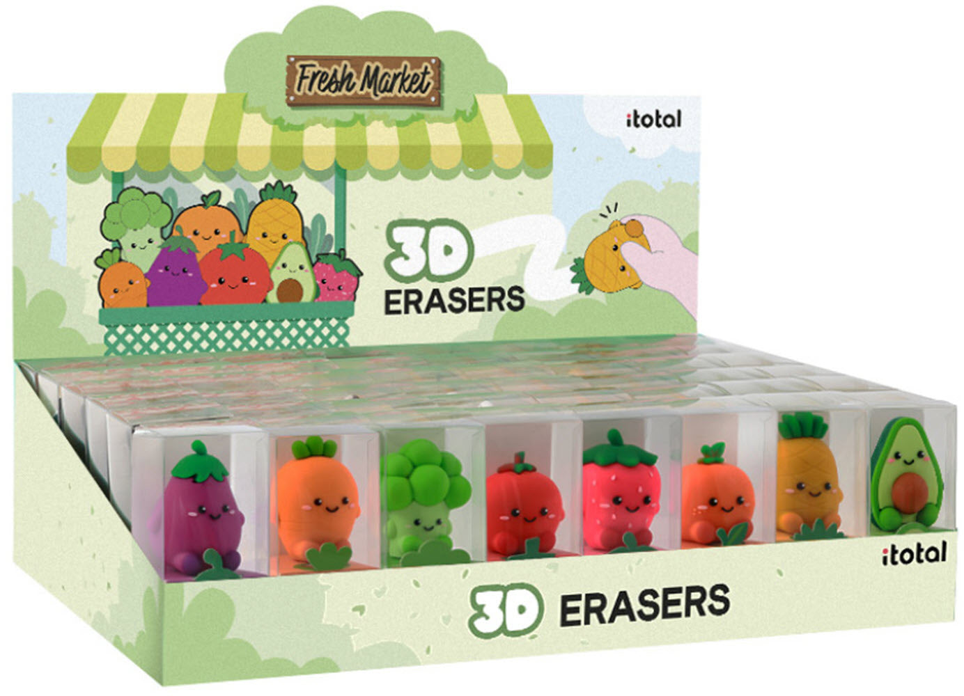 I-total Motiv-Radiergummi XL1895A Fresh Market – farbig sortiert
