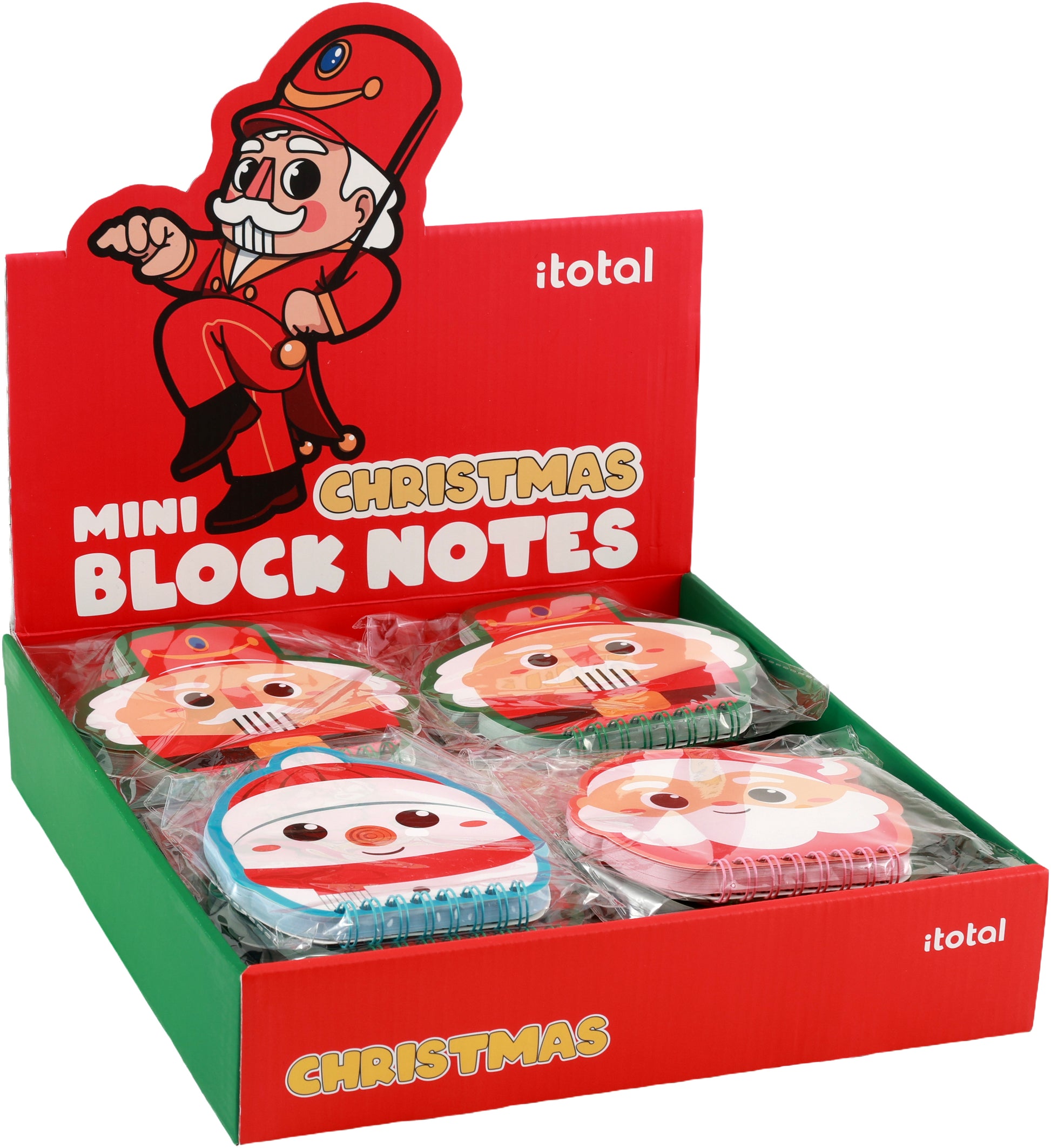 I-total Mini Notizblock – 110 × 117 mm – Weihnachtsdesign, assortiert