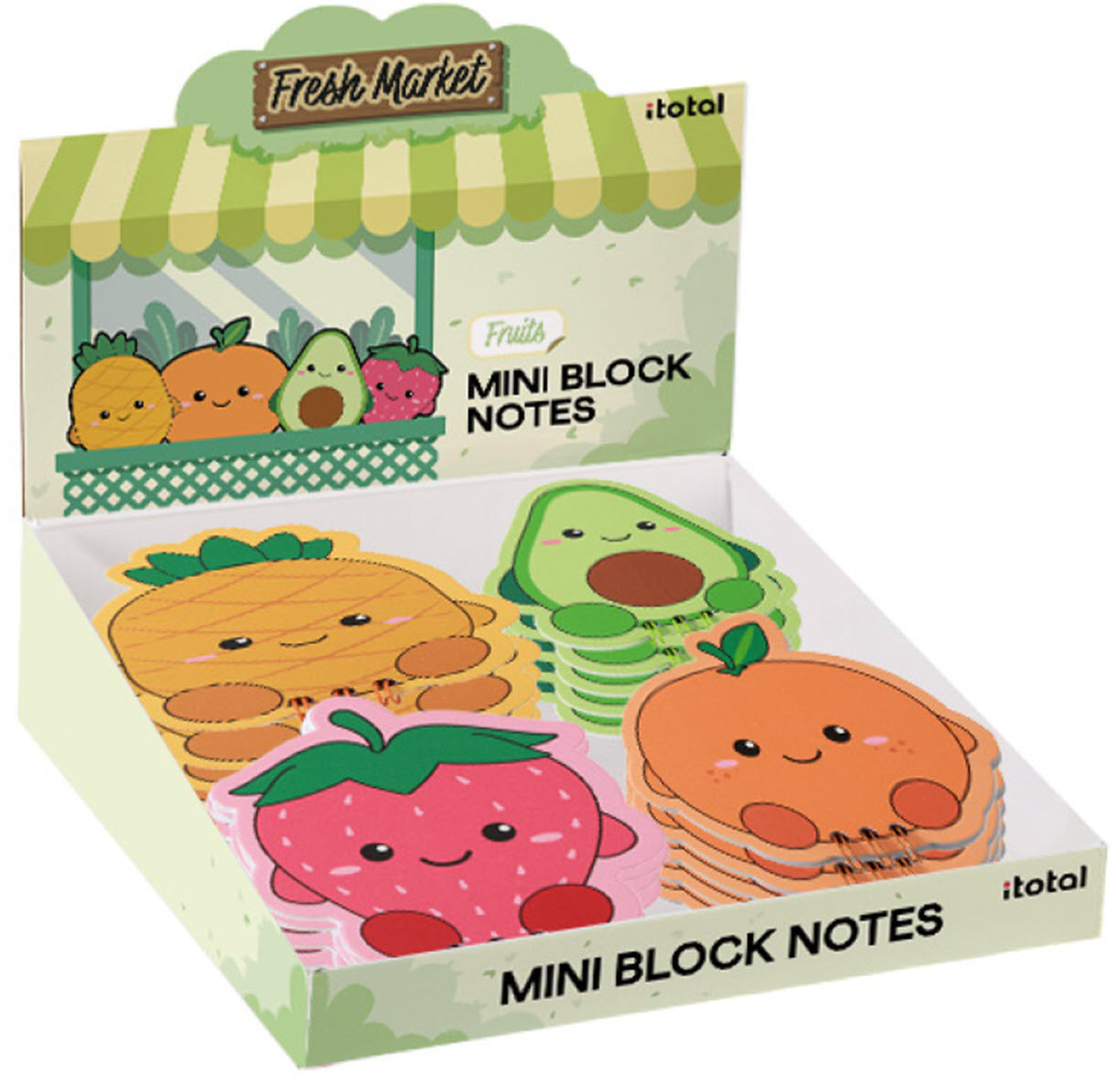 I-total Notizblock – 110 × 117 mm – Gemüse, assortiert
