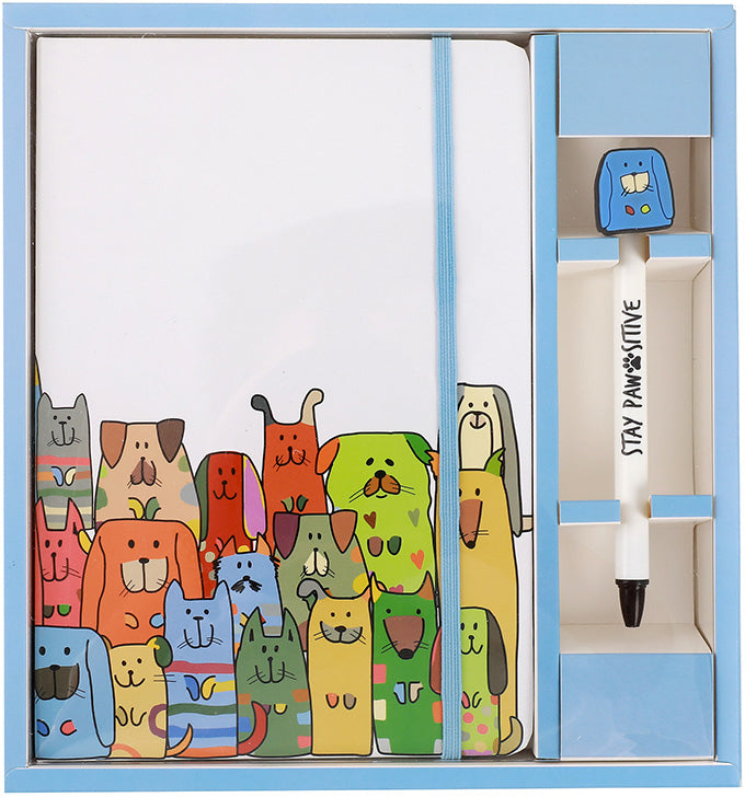 I-total Stay Pawsitive Geschenkset – 215 × 230 mm, mit Stift