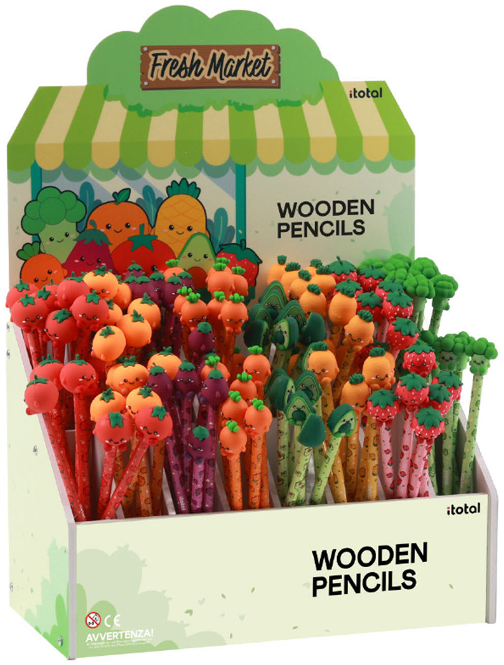 I-TOTAL XL2307A Fresh Market Bleistift, 3D-Design, assortiert