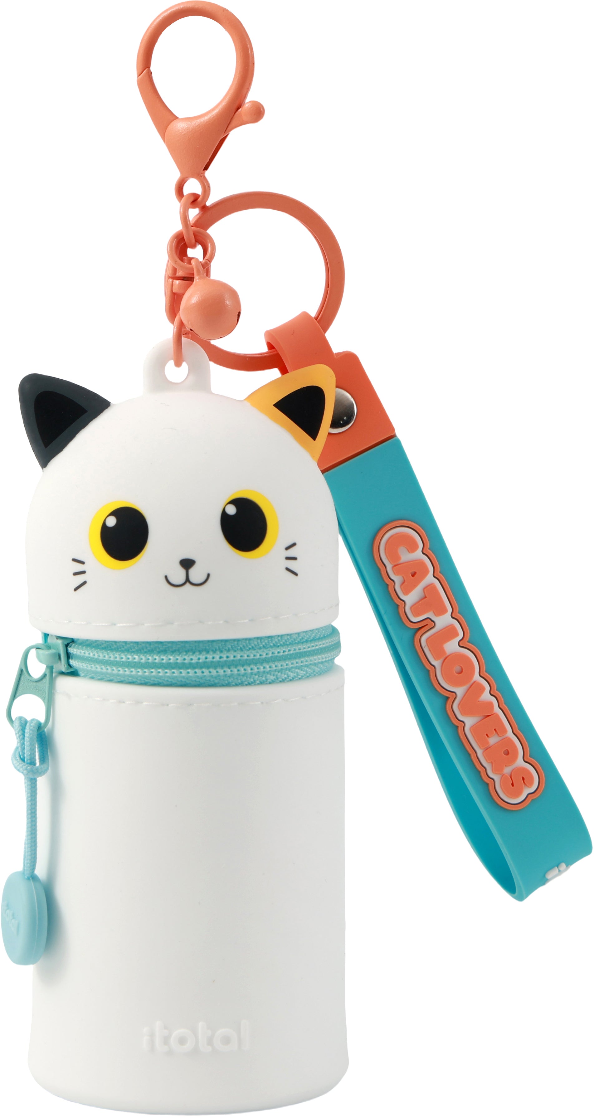 I-total Schlüsselanhänger Katze – Mini-Täschchen, Silikon, Orange