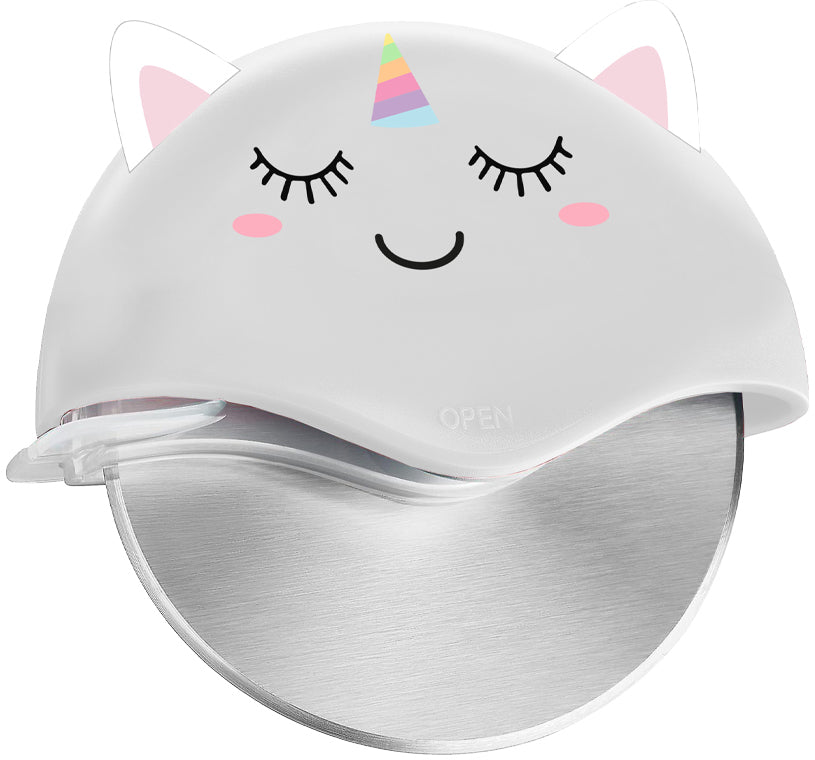 I-TOTAL – Pizzaschneider Ø 10 cm, 18 × 21,5 × 2 cm, Einhorn-Griff
