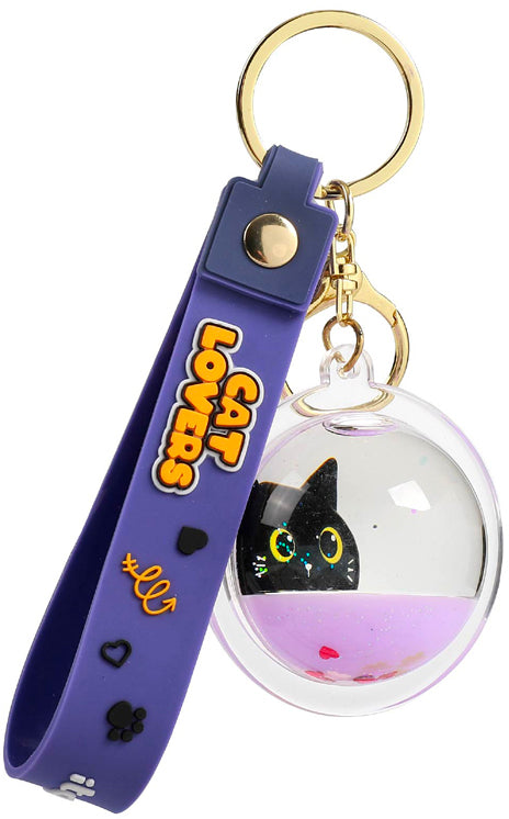 I-total Schlüsselanhänger Kugel Black Cat – 140 × 100 × 50 mm