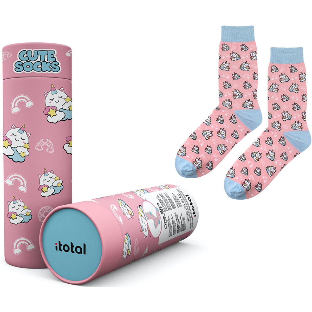 I-total Socken Unicorn XL2821 – pink, Grösse 36–41
