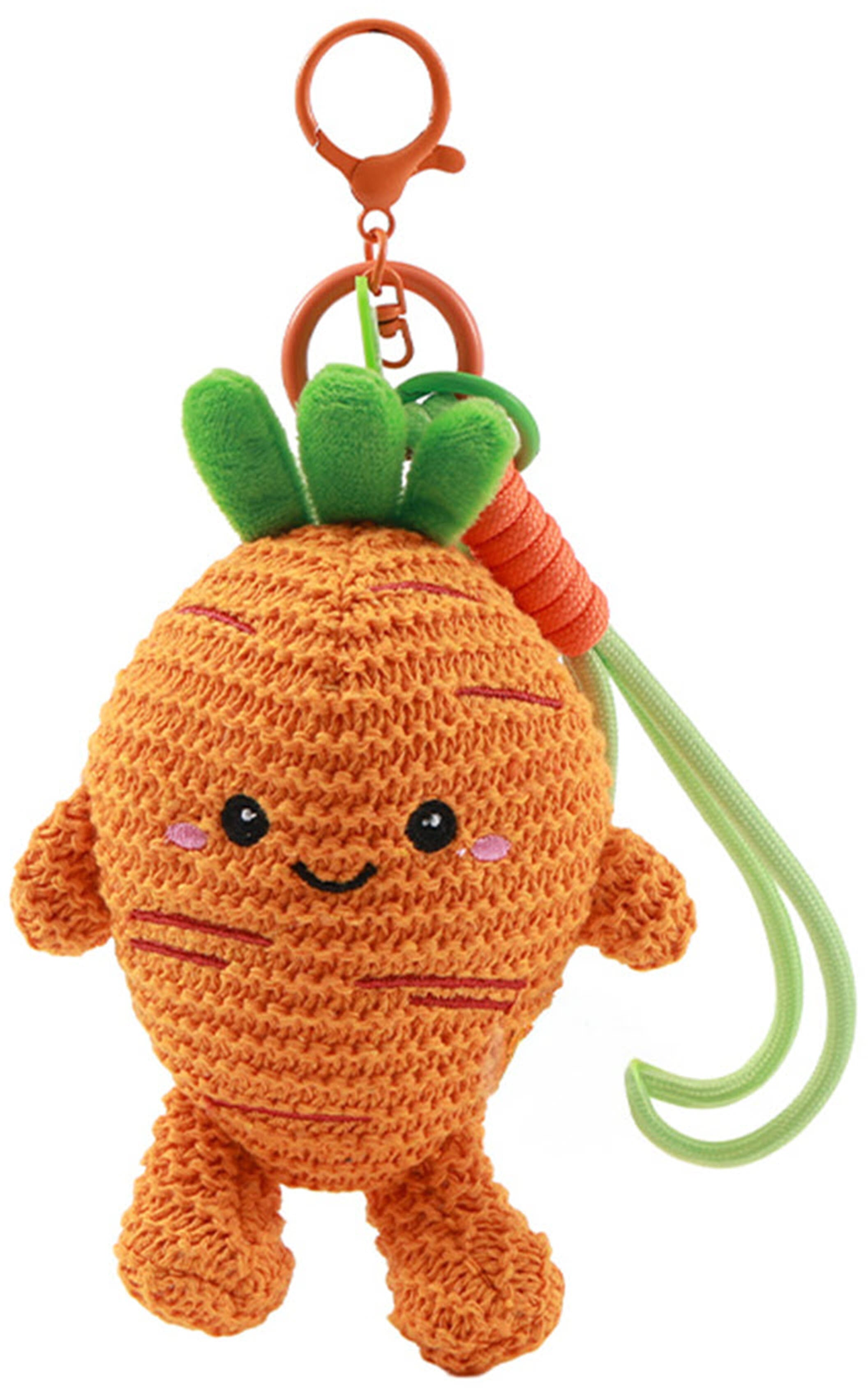 I-Total Schlüsselanhänger Carrie Carrot – Handgehäkelt, Textil