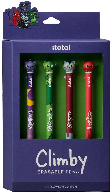 I-total XL3654 Creepy Vibes Gelschreiber – Spitze 0,5 mm, radierbar, 4er-Set