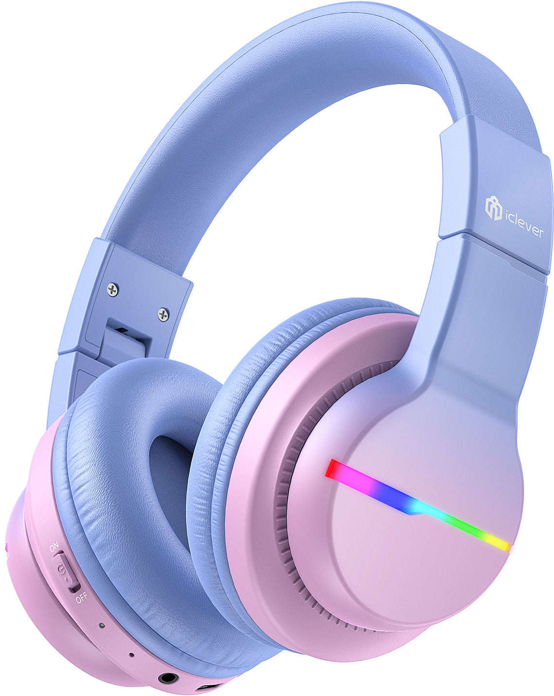Iclever BTH12 Kinderkopfhörer – Over-Ear, Stereo, Kabel + BT, 85 dB Lautstärke-Limit, Pink