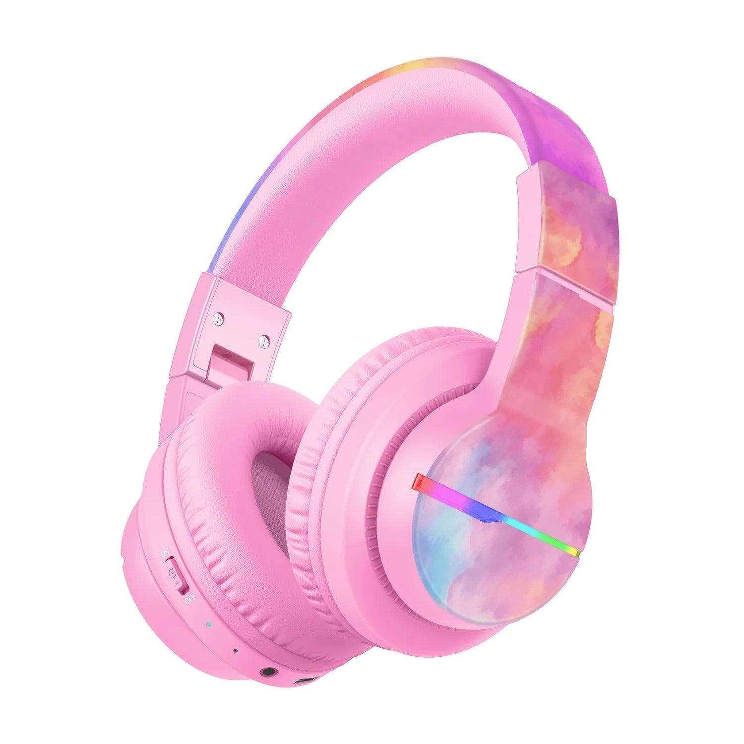 Iclever C03-1702N BTH12 Kinderkopfhörer – Over-Ear, Stereo, Kabel + BT, 85 dB Lautstärke-Limit, Rosa, BT 5.2