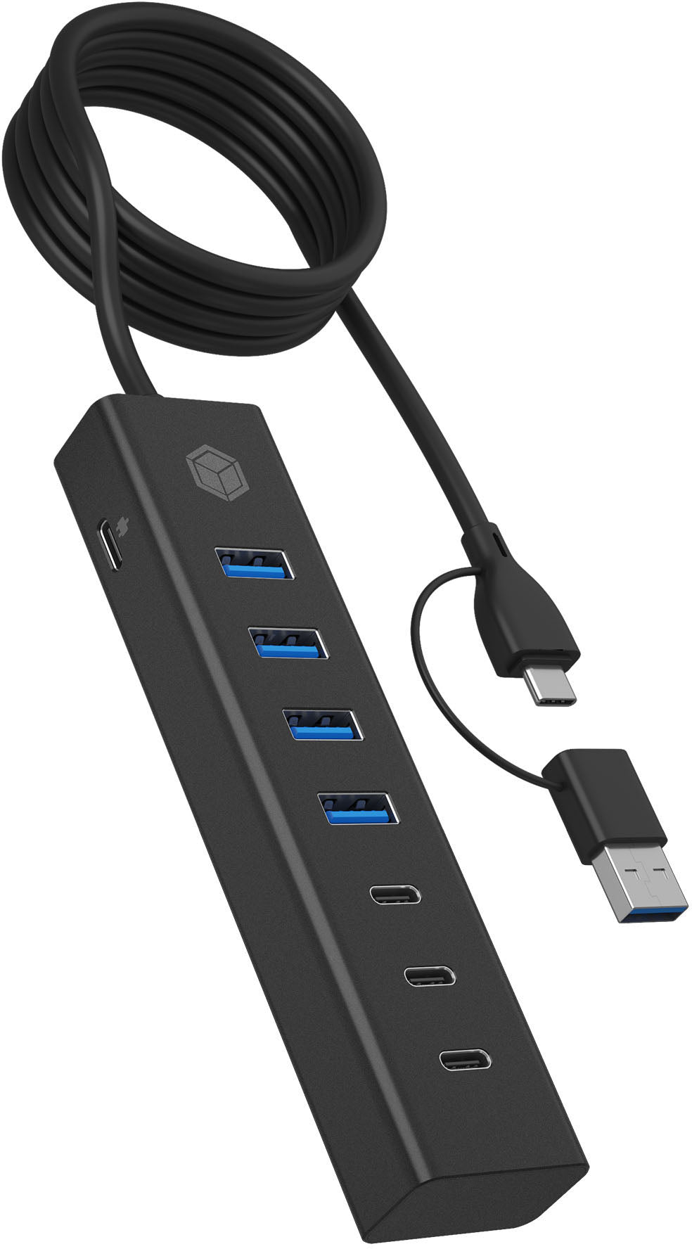 ICY BOX IBHUB1737 USB-Hub – USB-C, 3× USB-C, 4× USB-A, für Windows