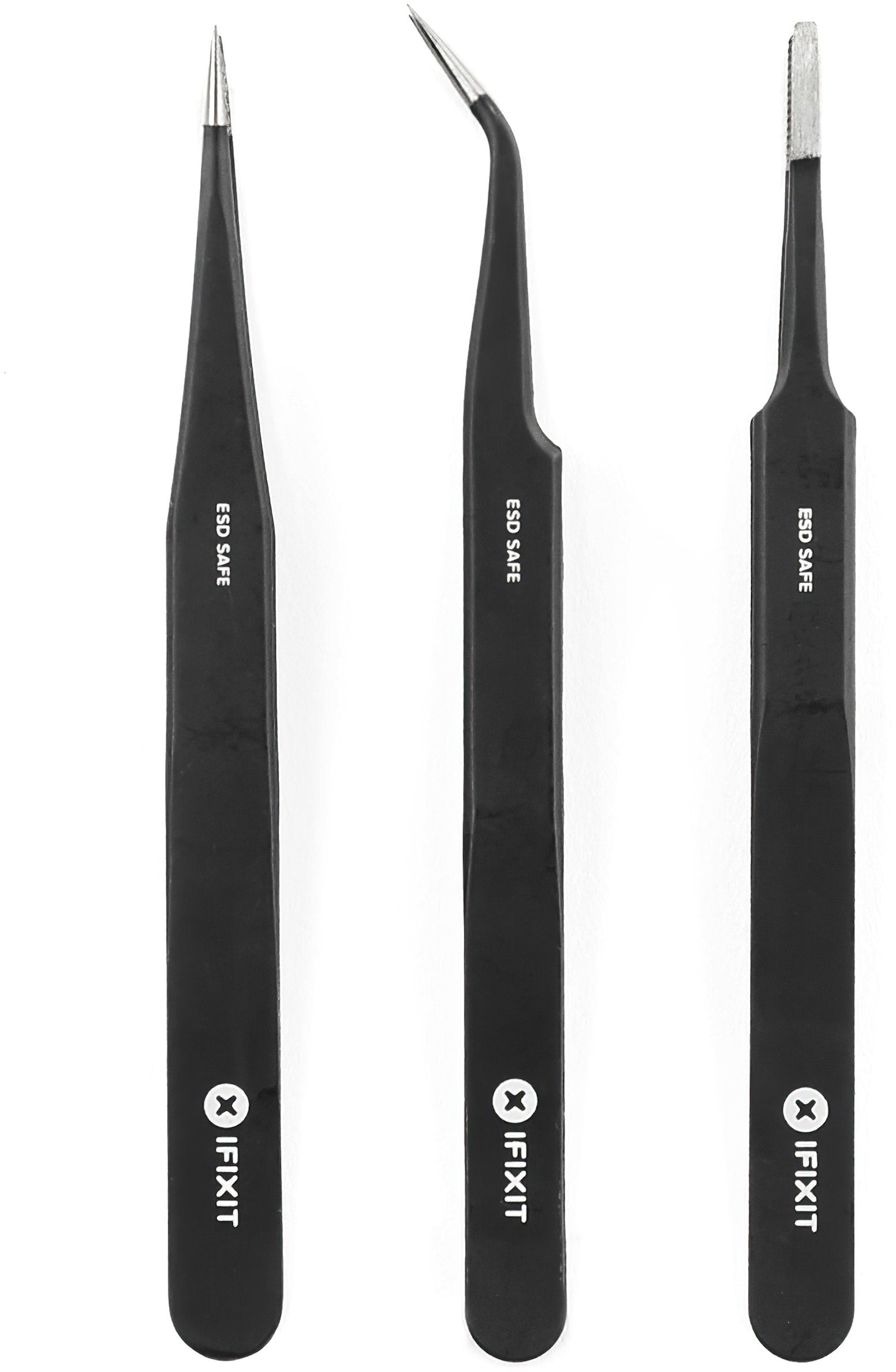 iFixit IF145-060 Präzisionspinzetten-Set – 3-teilig, ESD-geschützt – für Elektronik