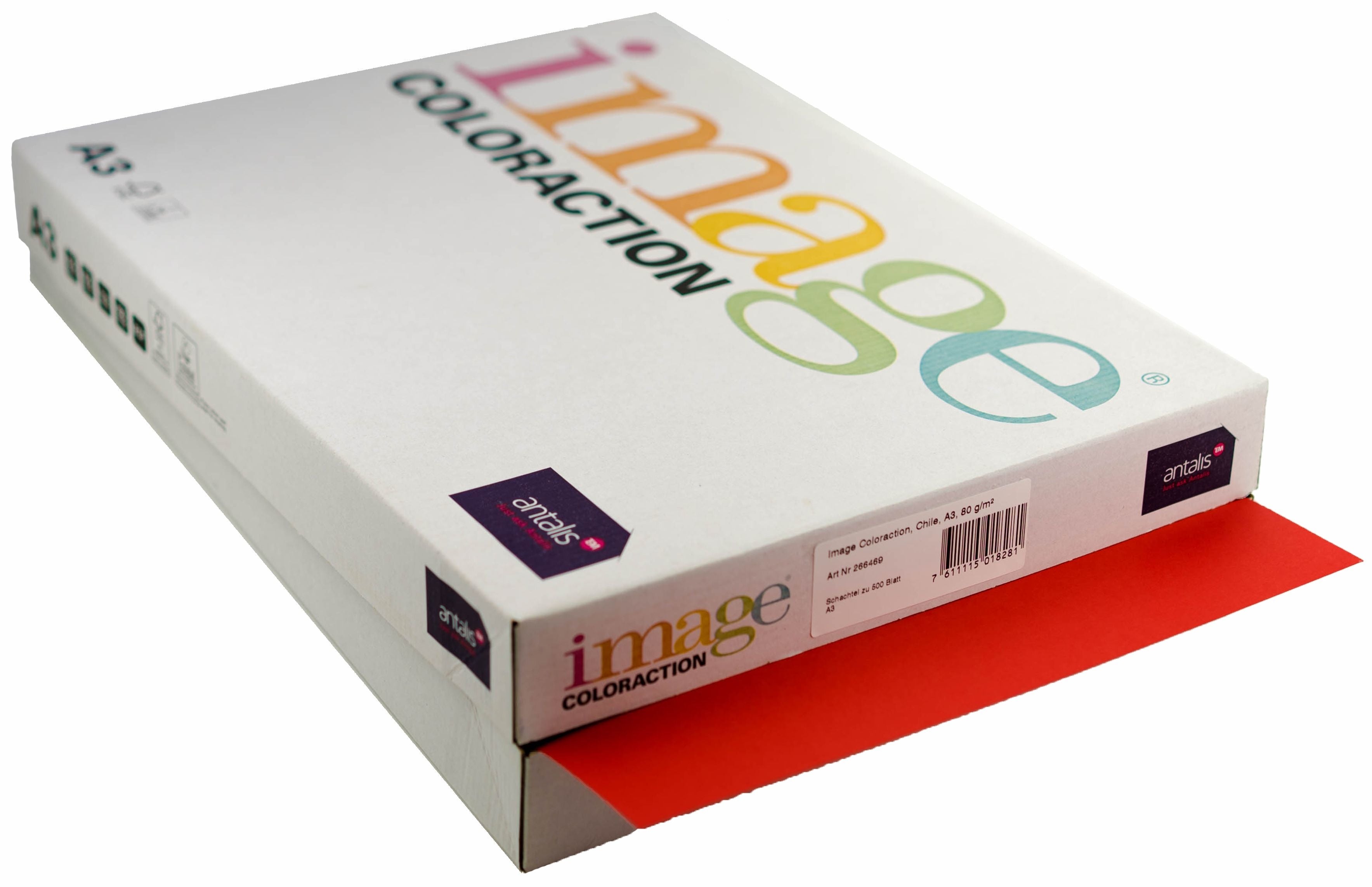 Image coloraction Chile Farbiges Kopierpapier Rot – A3, 80 g/m², 500 Blatt
