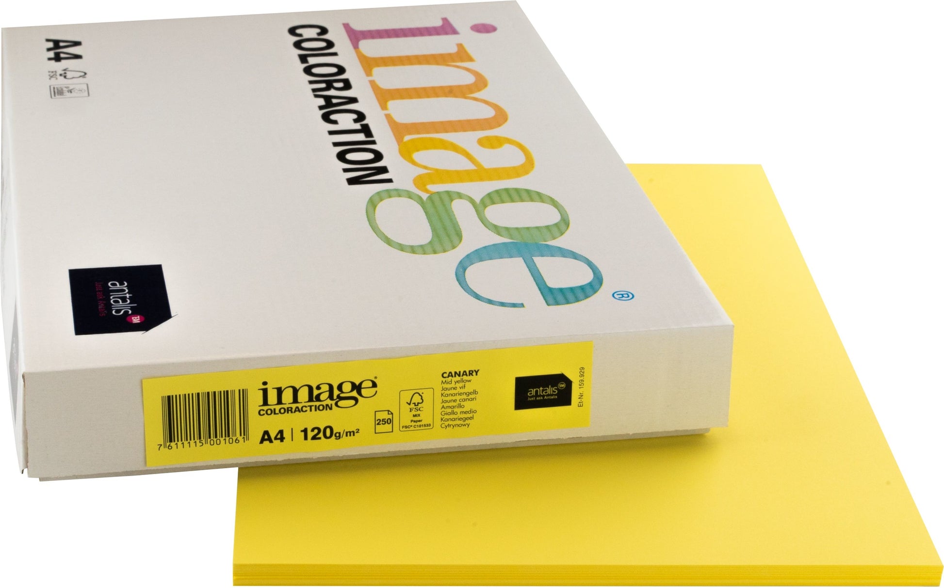 Image coloraction Canary Farbiges Kopierpapier Kanariengelb – A4, 120 g/m², 250 Blatt