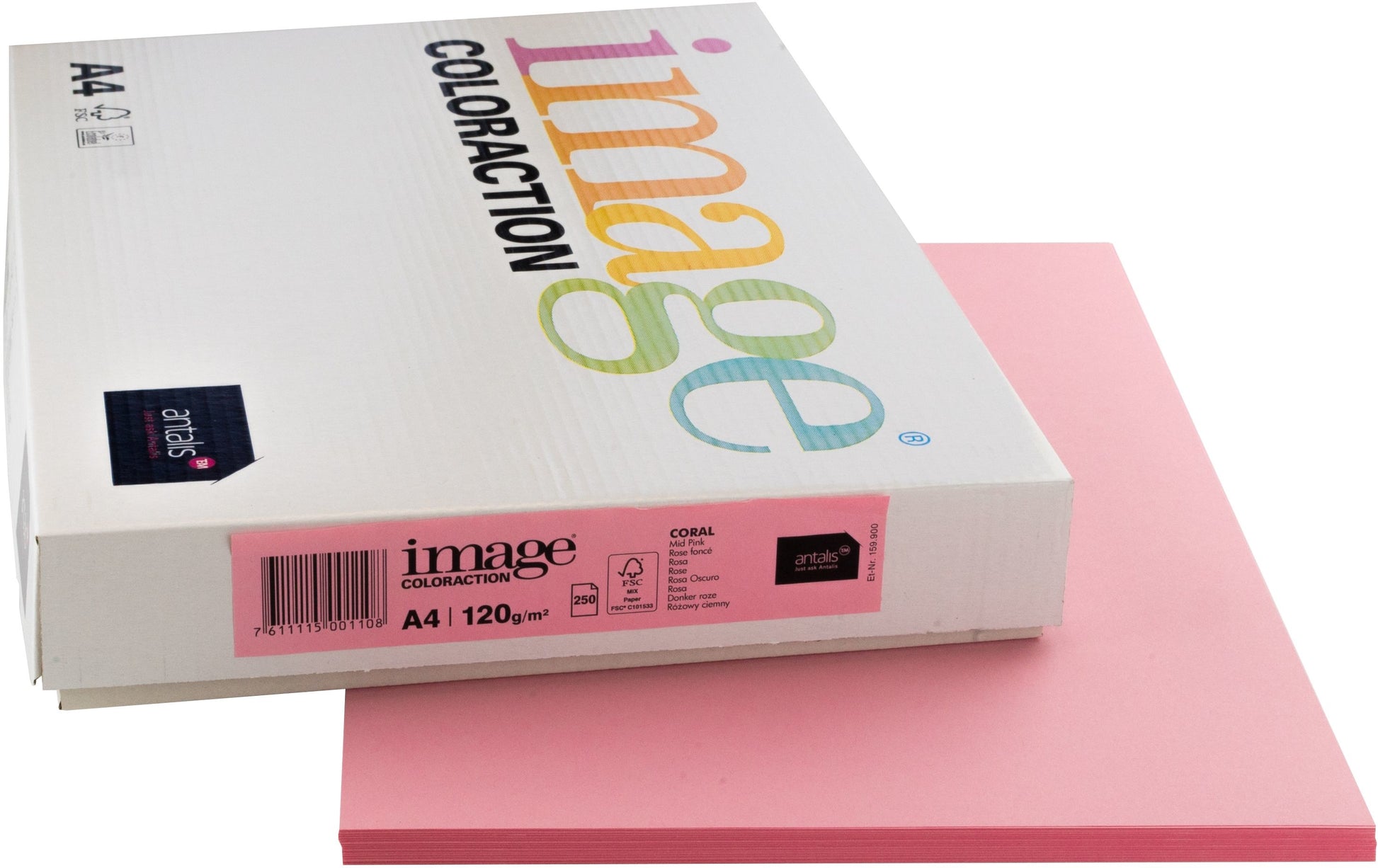 Image coloraction Coral Farbiges Kopierpapier Rosa – A4, 120 g/m²