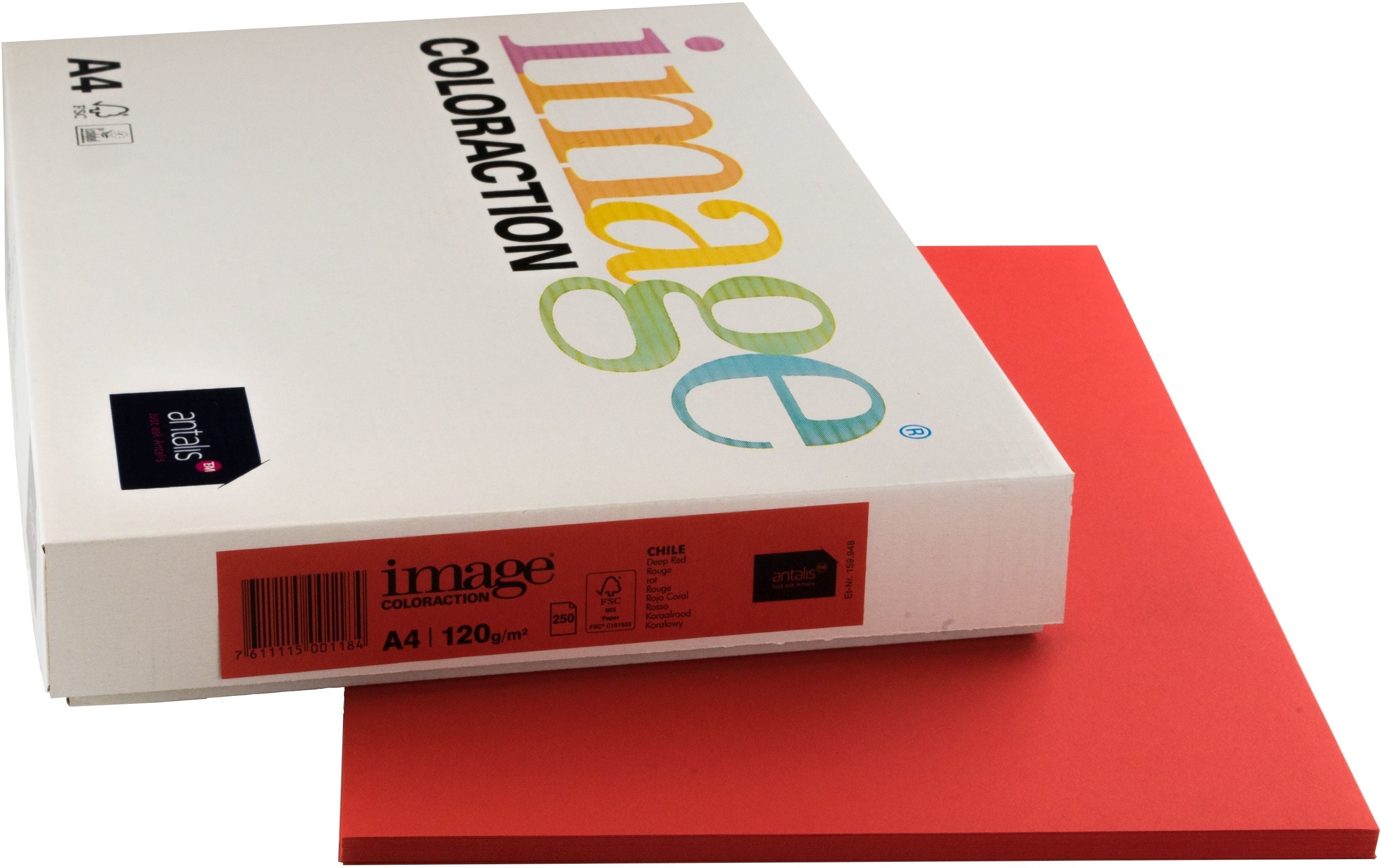 Image coloraction Chile Farbiges Kopierpapier Rot – A4, 120 g/m², 250 Blatt
