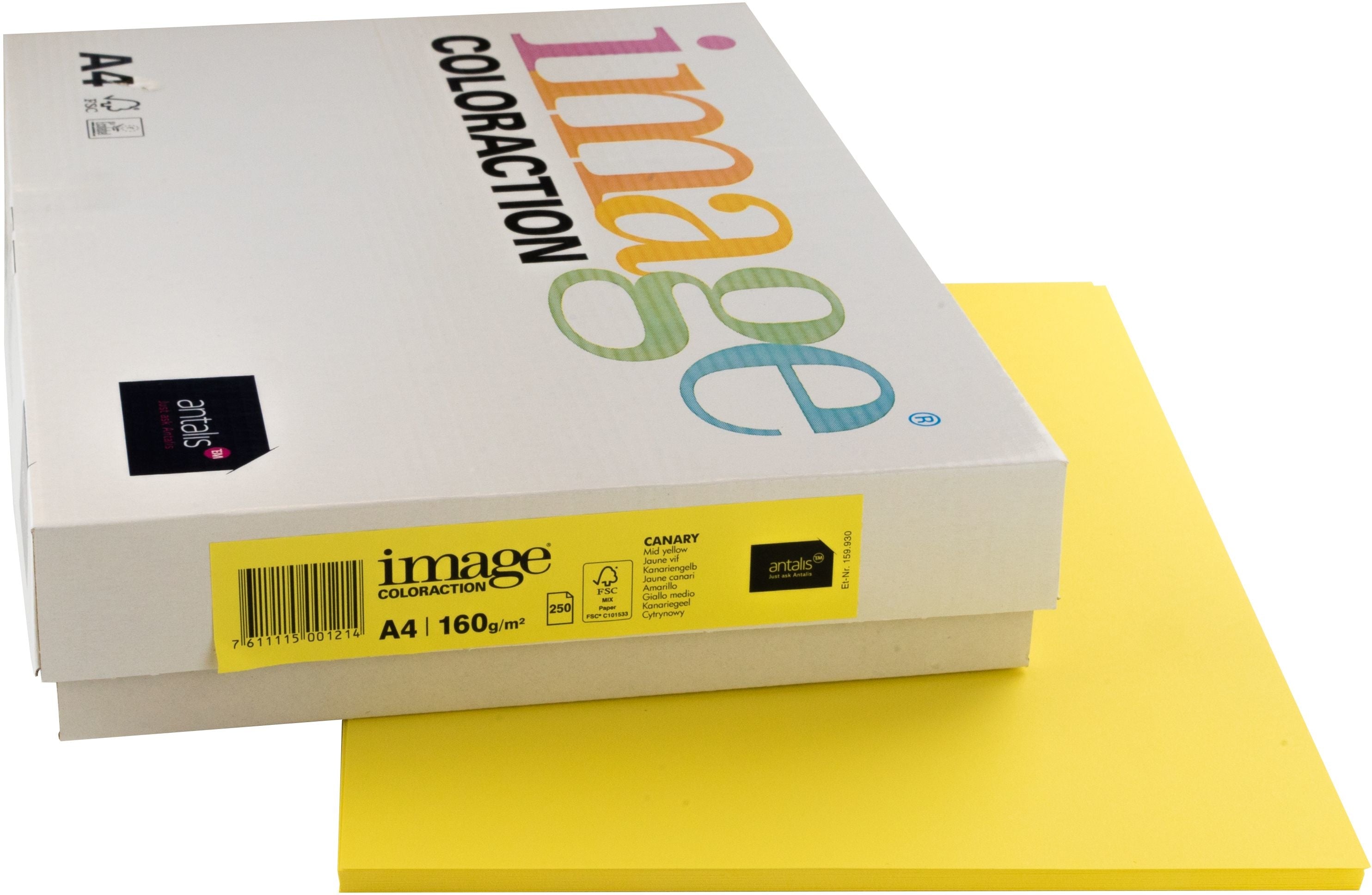Image coloraction Canary Farbiges Kopierpapier Kanariengelb – A4, 160 g/m², 250 Blatt
