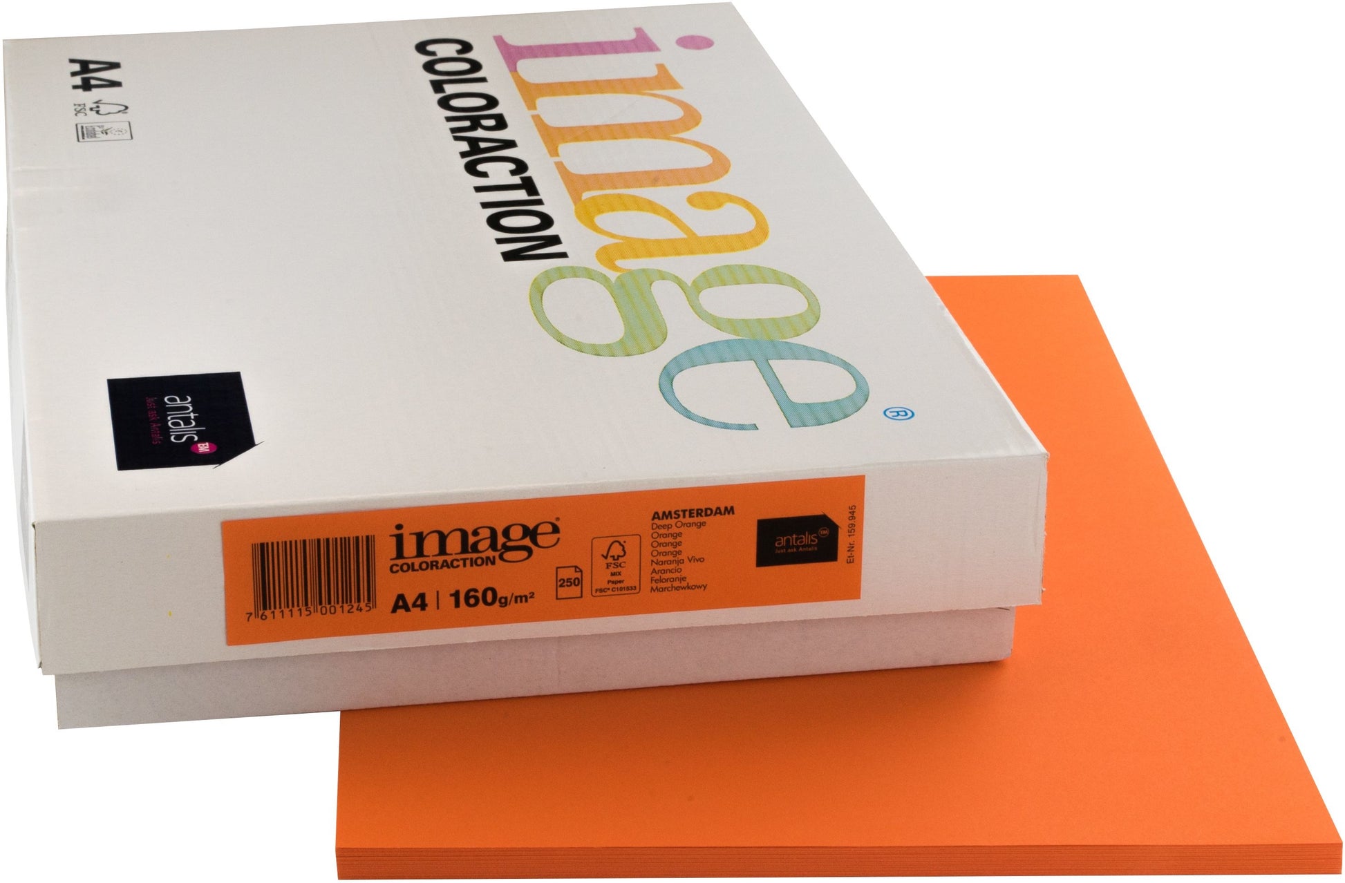 Image coloraction Amsterdam Farbiges Kopierpapier Orange – A4, 160 g/m², 250 Blatt