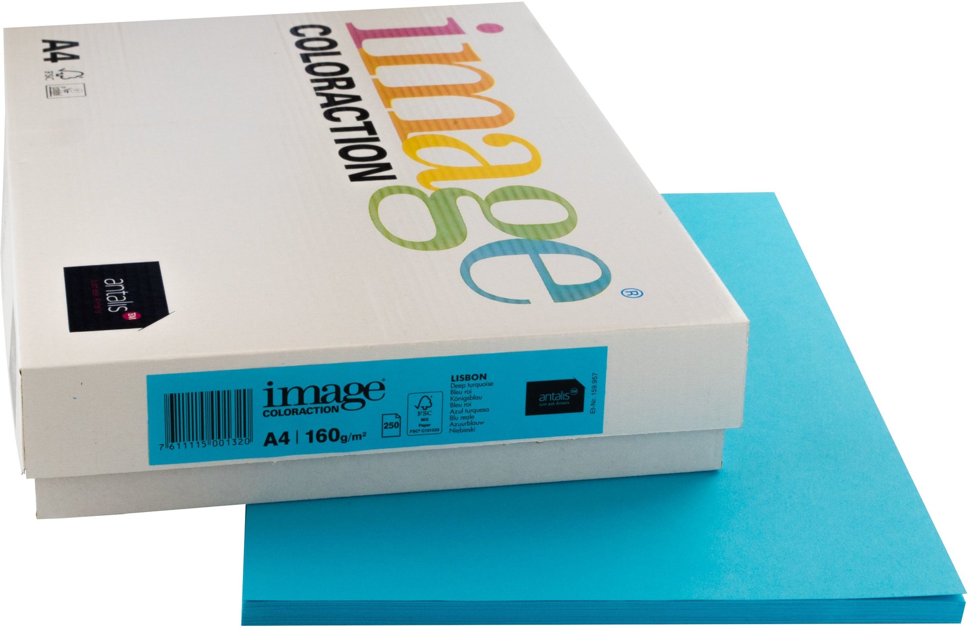Image coloraction Lisbon Farbiges Kopierpapier Königsblau – A4, 160 g/m², 250 Blatt