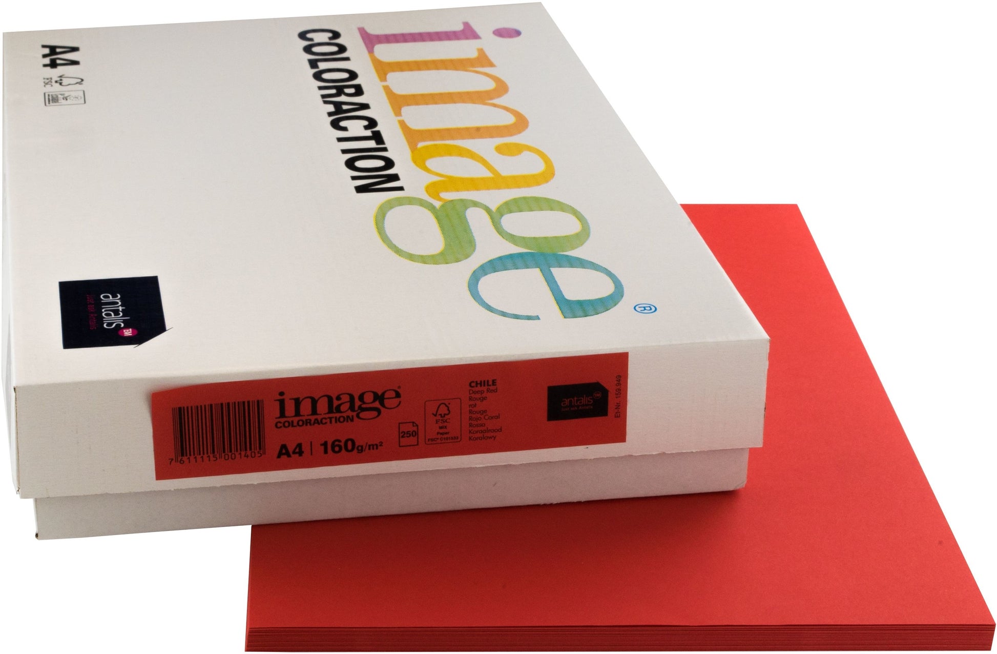 Image coloraction Chile Farbiges Kopierpapier Rot – A4, 160 g/m², 250 Blatt