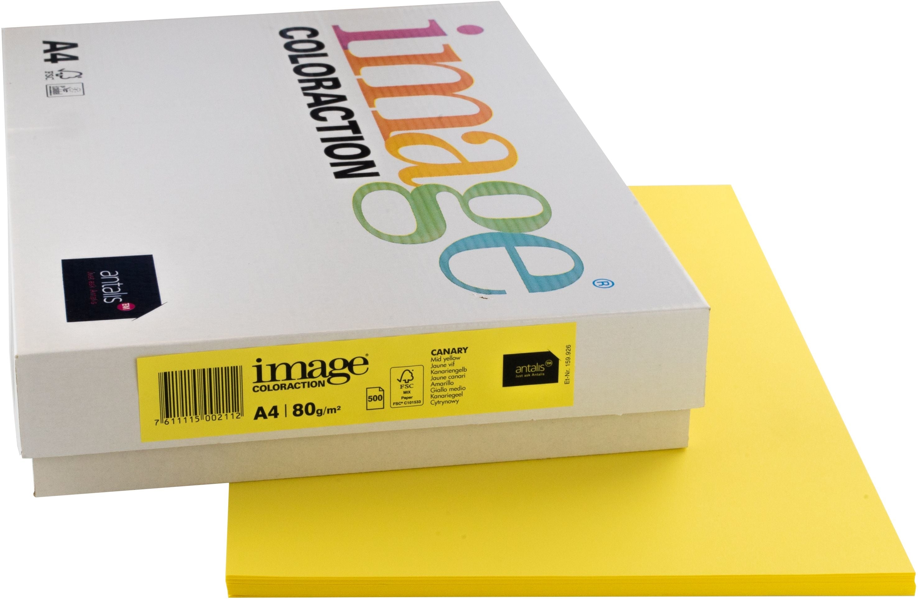 Image coloraction Canary Farbiges Kopierpapier Kanariengelb – A4, 80 g/m², 500 Blatt