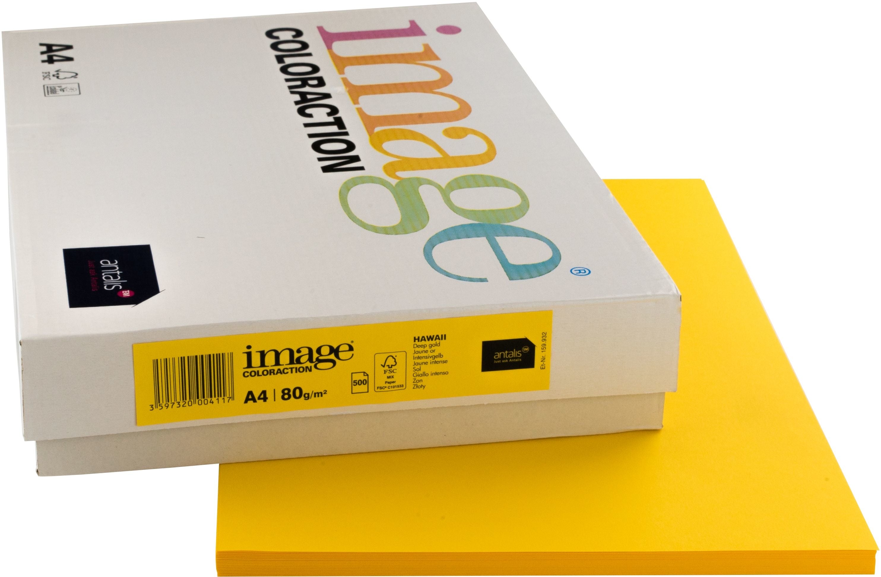 Image coloraction Hawaii Farbiges Kopierpapier Intensivgelb – A4, 80 g/m², 500 Blatt