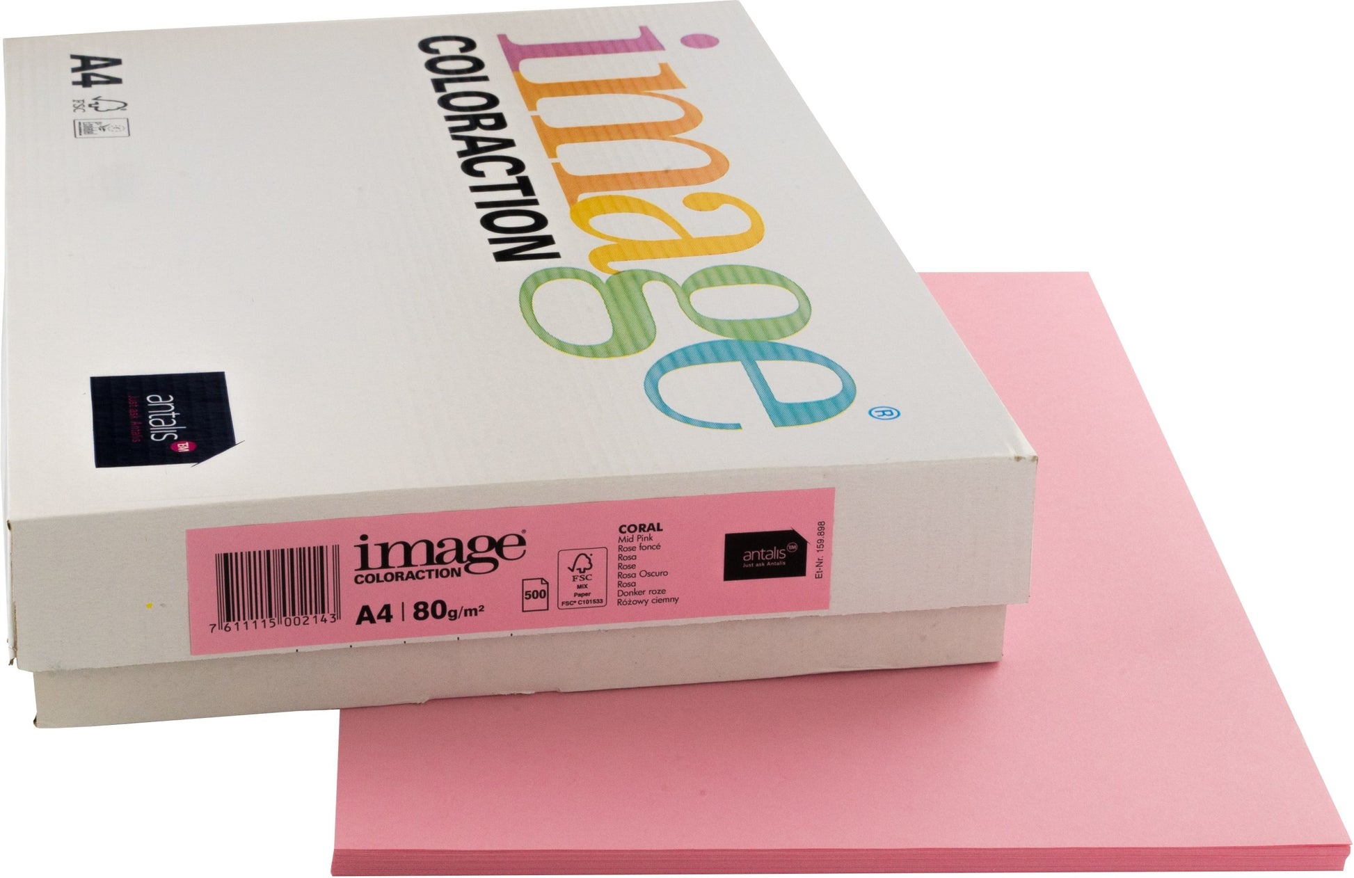 Image coloraction Coral Farbiges Kopierpapier Rosa – A4, 80 g/m², 500 Blatt