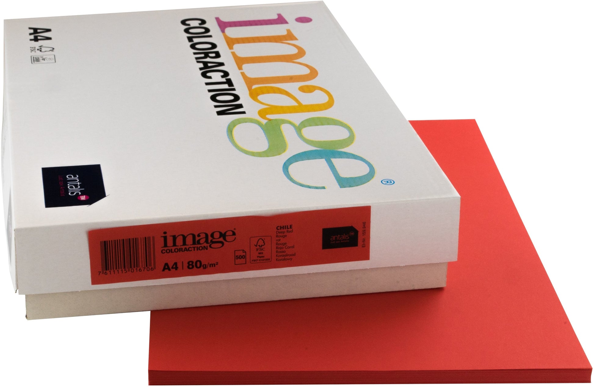 Image coloraction Chile Farbiges Kopierpapier Rot – A4, 80 g/m²