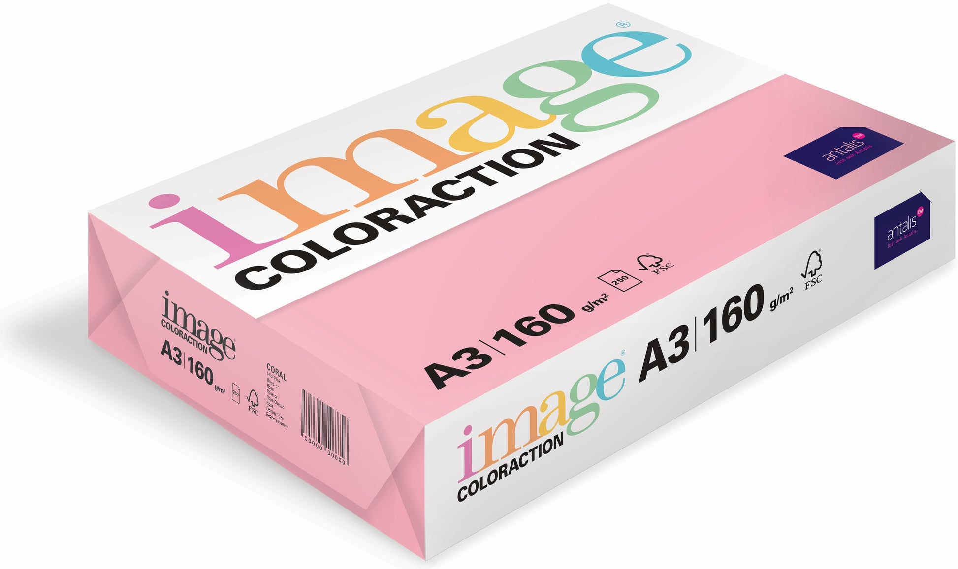 Image coloraction Coral Farbiges Kopierpapier Rosa – A3, 160 g/m², 250 Blatt
