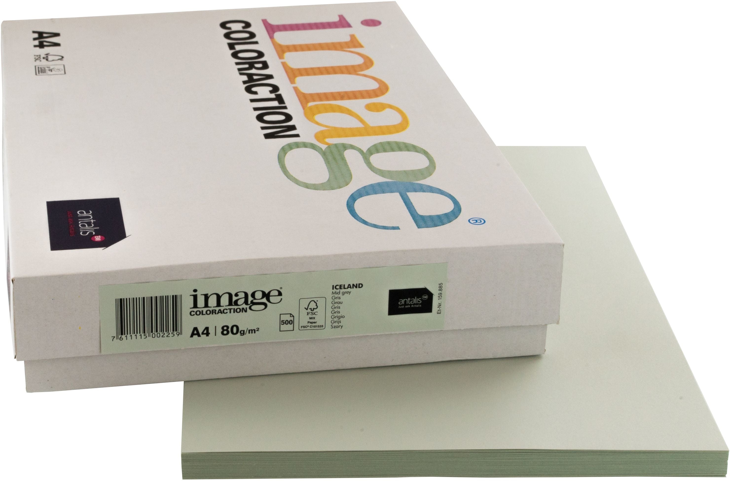 Image coloraction Iceland Farbiges Kopierpapier Grau – A4, 80 g/m², 500 Blatt