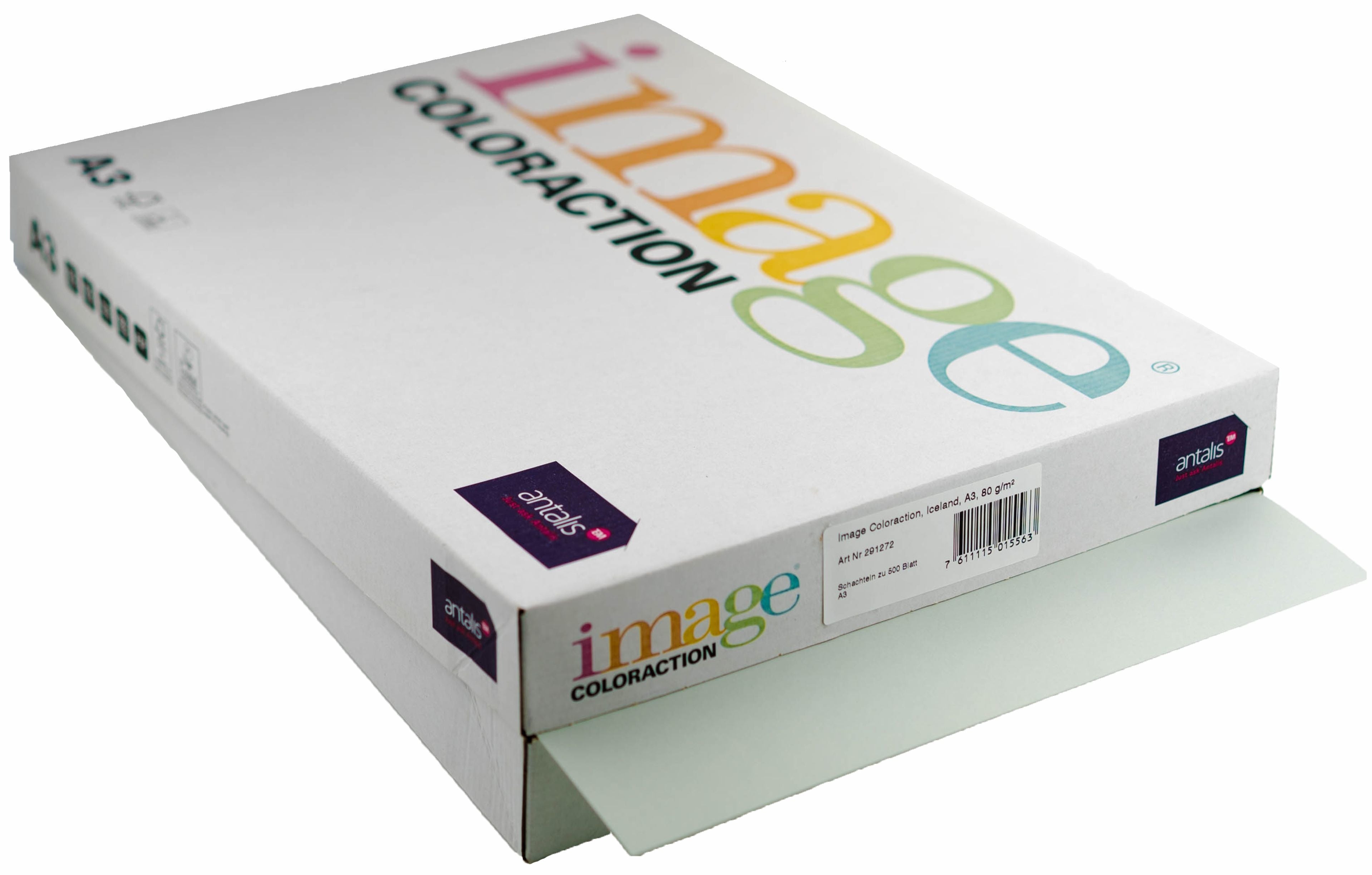 Image coloraction Iceland Farbiges Kopierpapier Grau – A3, 80 g/m², 500 Blatt