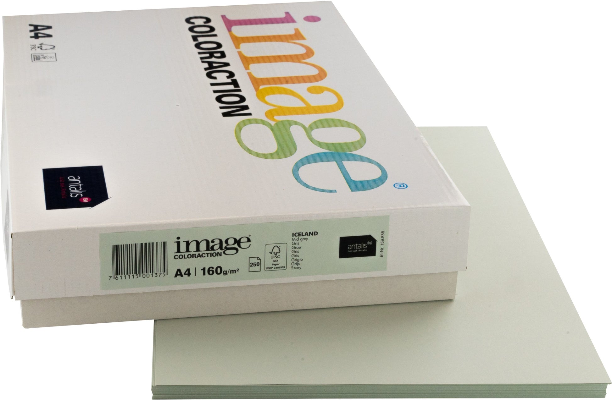 Image Coloraction Iceland Farbiges Kopierpapier Grau – A4, 160 g/m², 250 Blatt