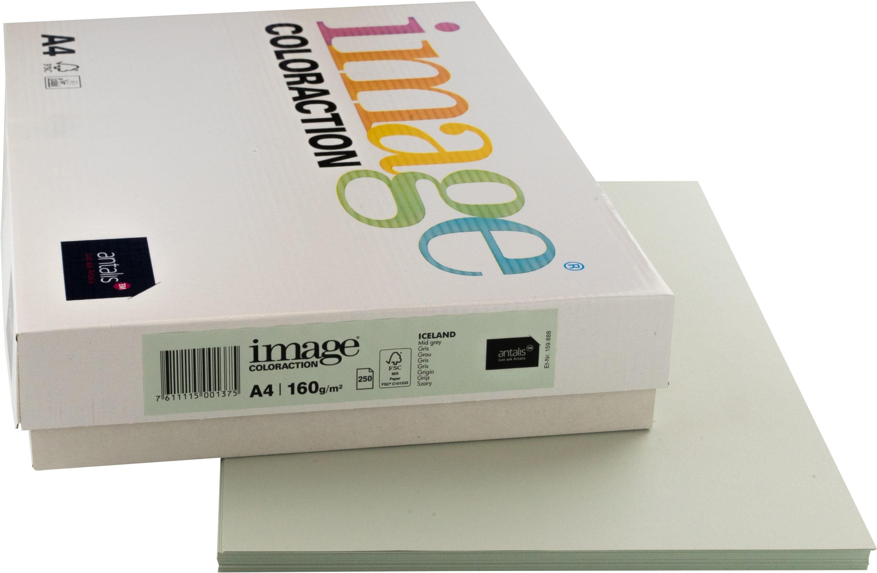 Image Coloraction Iceland Farbiges Kopierpapier Grau – A4, 160 g/m², 250 Blatt