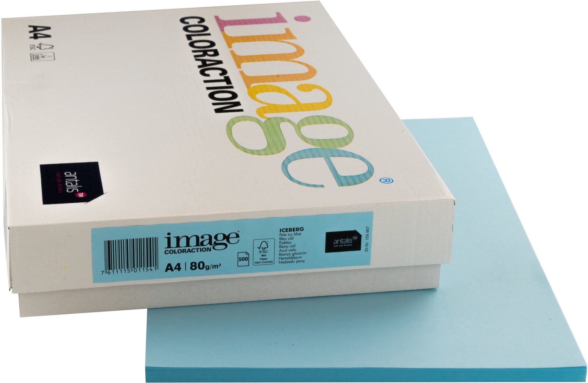 Image coloraction Iceberg Farbiges Kopierpapier Eisblau – A4, 80 g/m², 500 Blatt