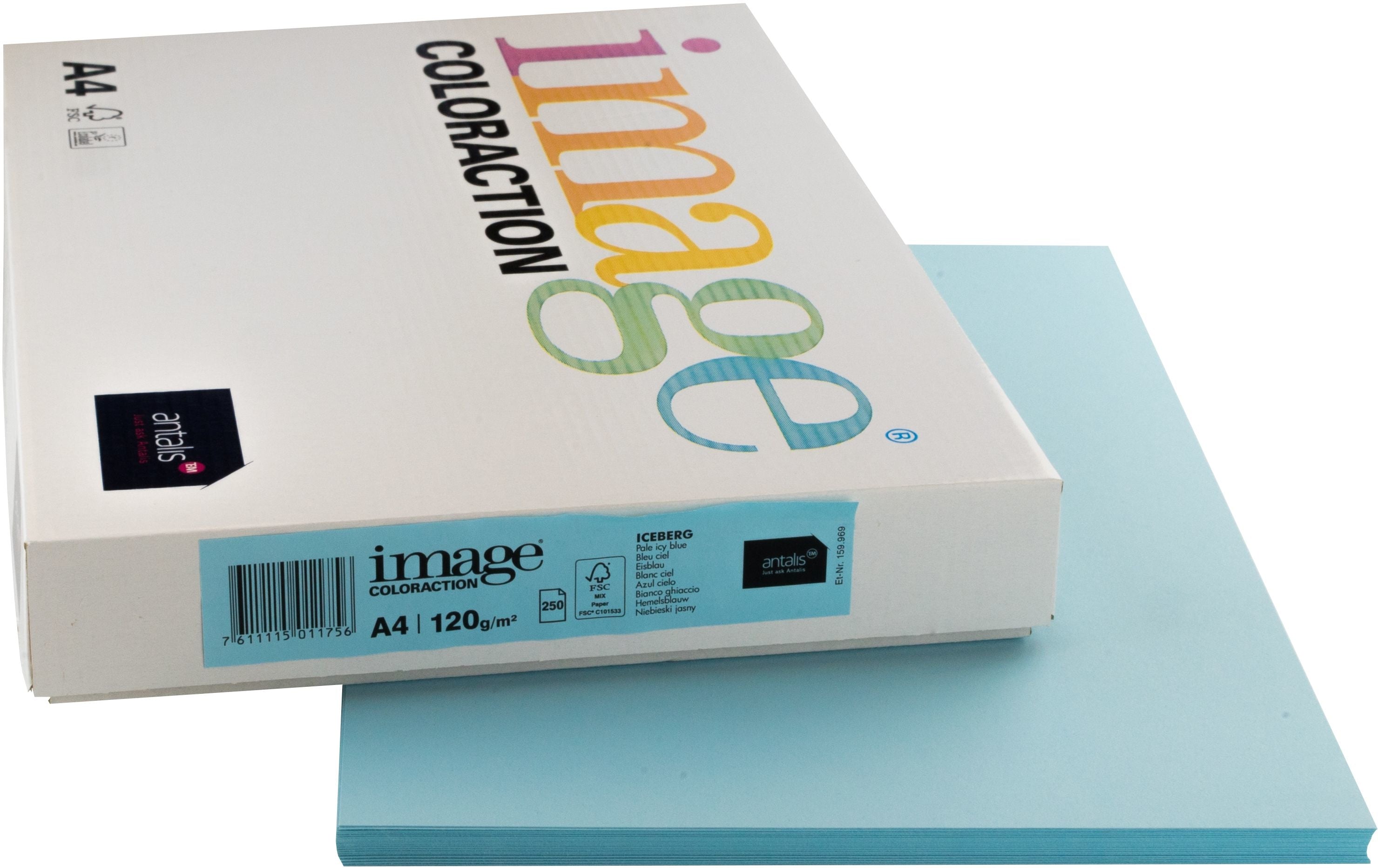 Image coloraction Iceberg Farbiges Kopierpapier Eisblau – A4, 120 g/m², 250 Blatt