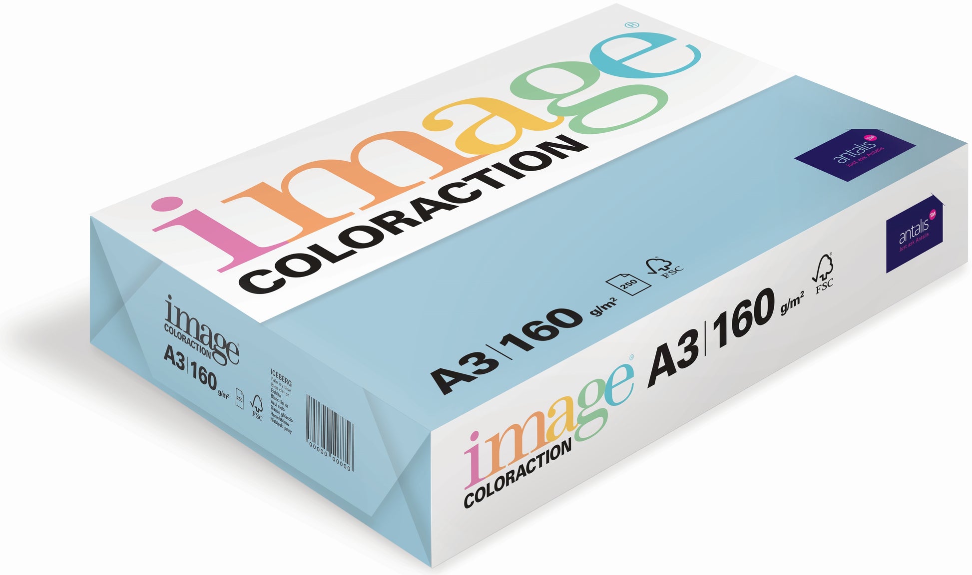 Image coloraction Iceberg Farbiges Kopierpapier Eisblau – A3, 160 g/m²